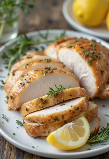 七面鳥の胸肉のローストの盛り付け