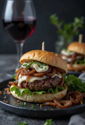 盛り付けられた赤ワインバーガー