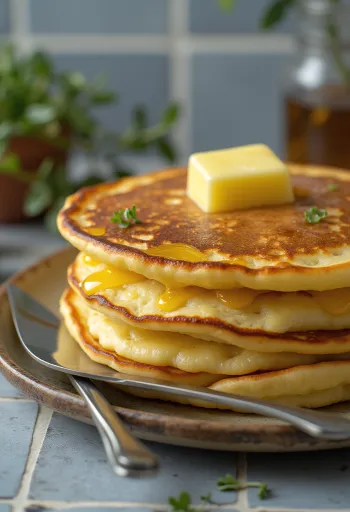 盛り付けられたウェールズのパンケーキ、クレンポグ