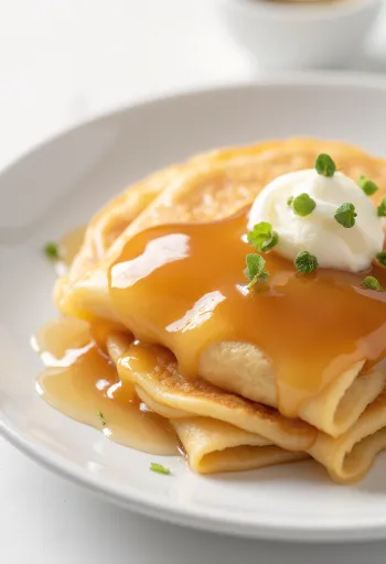 盛り付けられたキャラメルパンケーキ