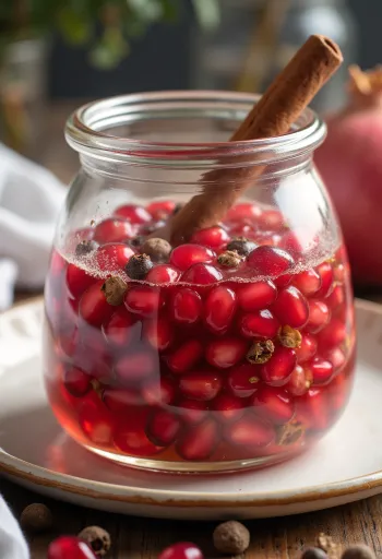 盛り付けられたザクロのピクルス