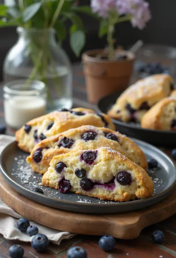 盛り付けられたブルーベリースコーン