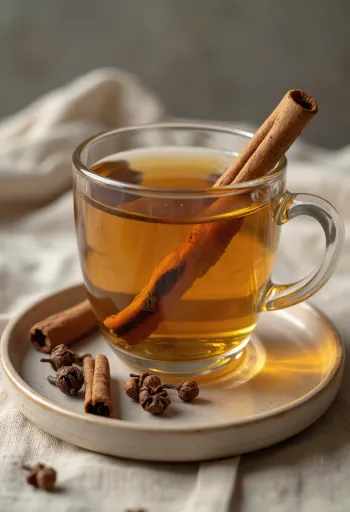 マグカップに入ったはちみつとクローブの紅茶