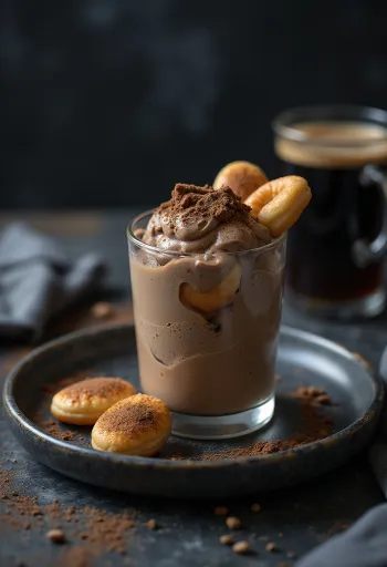 盛り付けられたコーヒーパルフェ