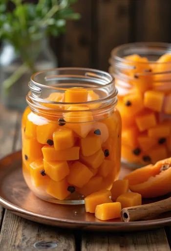 瓶詰めされたパパイヤのピクルス