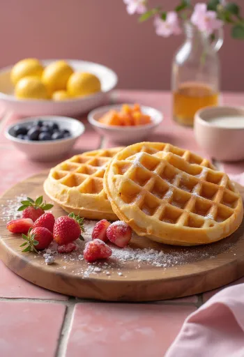 様々なトッピングのDIYワッフルバー