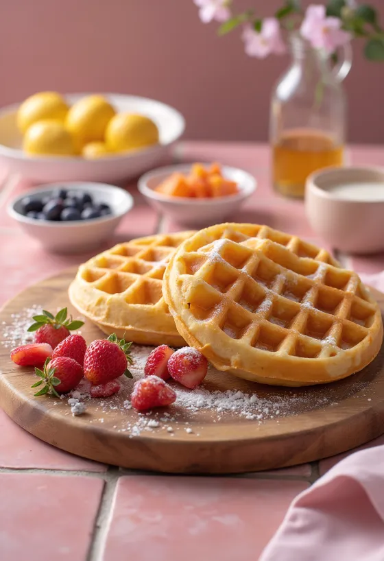 様々なトッピングのDIYワッフルバー