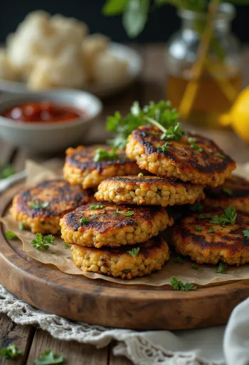 盛り付けられたBBQヒマワリの種のグリルパティ