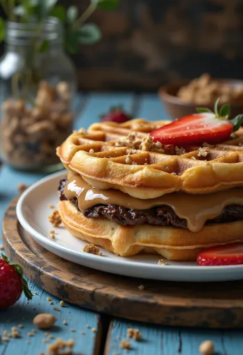 盛り付けられたダブルスタッフドワッフル