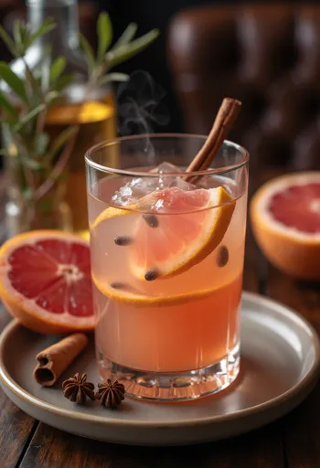 マグカップに入ったグレープフルーツサイダー