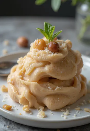 ホイップクリーム添え焼き栗のパルフェのスライス