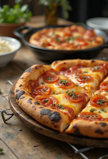 四角くて分厚いクリスピーなデトロイトスタイルピザ