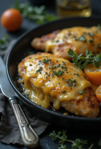 グリルチーズを乗せた鶏むね肉