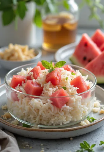 盛り付けられたスイカライス