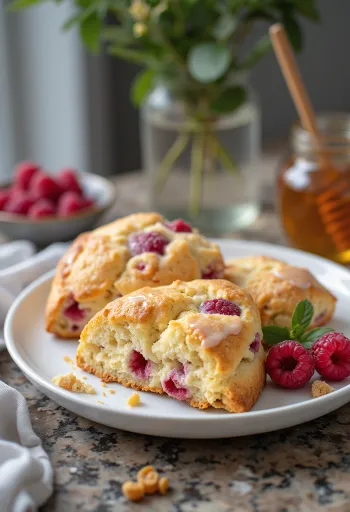 焼きたてのラズベリーと蜂蜜のポガーチャ