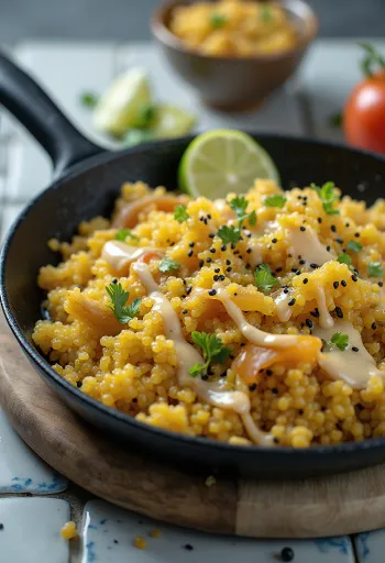 ガーリックキヌア炒め カレータヒニ風味