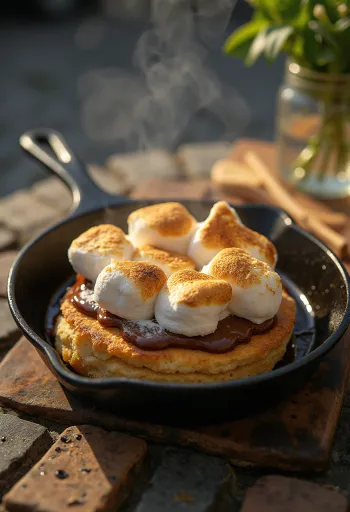 BBQスモア風スキレットクッキーの盛り付け