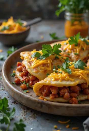 盛り付けられたメキシコ風チョリソークレープ