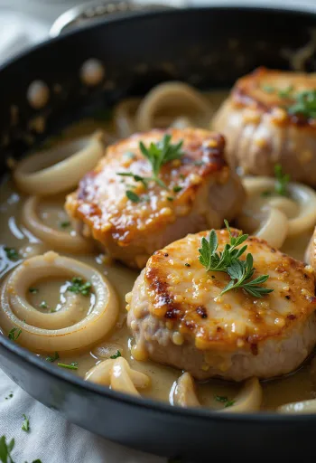 オニオンサワークリームソースのローストポーク