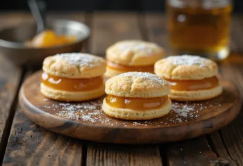 盛り付けられたカッテージチーズのリンツァークッキー