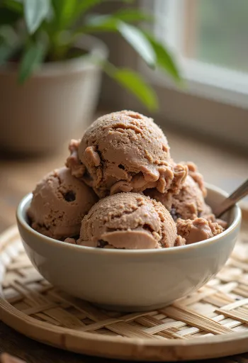 盛り付けられたエアロ・アイスクリーム