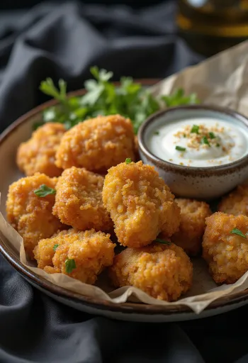 ガーリックヨーグルトを添えたチキンフライ