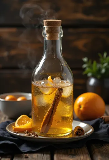 グラスに入ったスパイス入りアメリカン・スイートサイダー