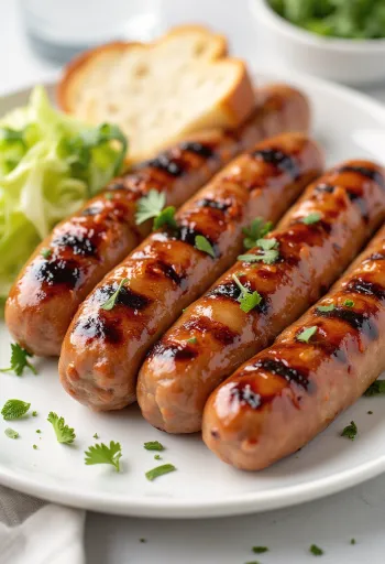 盛り付けられたBBQグリル大豆ソーセージ