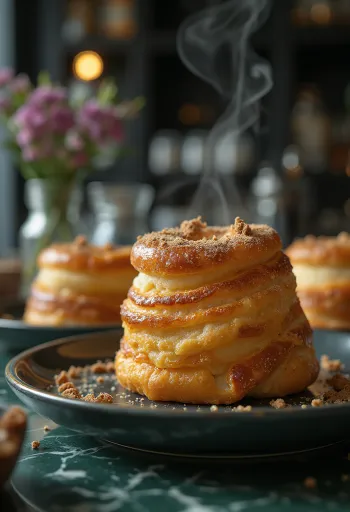 シナモンシュガーでコーティングされたチムニーケーキ