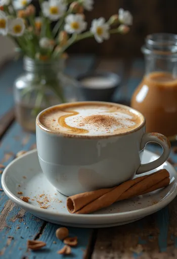 グラスに注がれたキャラメルチャイラテ