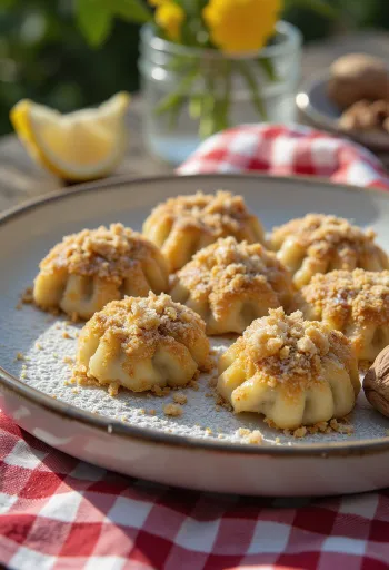 盛り付けられたハンガリー風クルミの団子