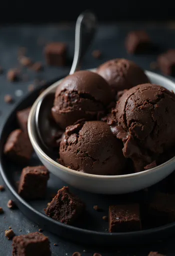 ブラウニーの欠片が入ったベン＆ジェリーズ風チョコレート・ファッジ・ブラウニーアイスクリーム