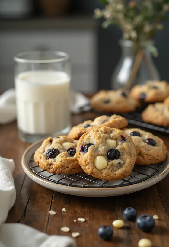 焼きたてのブルーベリークッキー