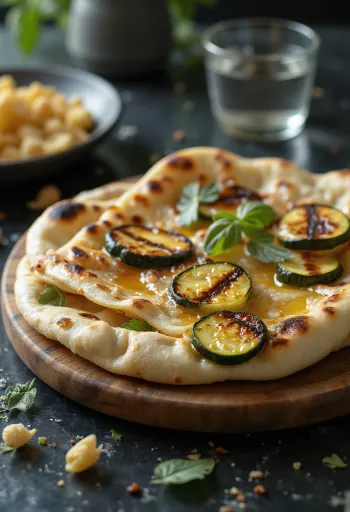 盛り付けられたズッキーニのグリルナン