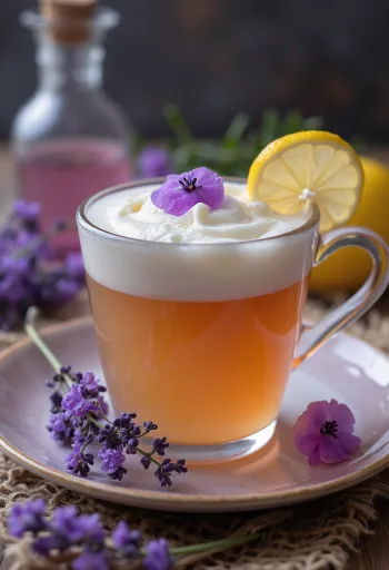 グラスに注がれたラベンダーサイダー