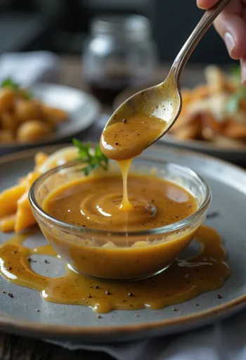 盛り付けられたハニーマスタードバルサミコソース