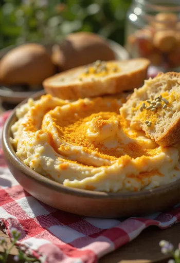 新鮮な野菜とトーストに塗って提供されるカッテージチーズのスプレッド