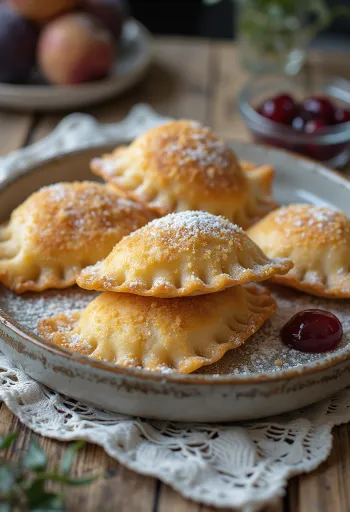 茹でたてのプラムジャムのデレジェ、炒ったパン粉をまぶして。